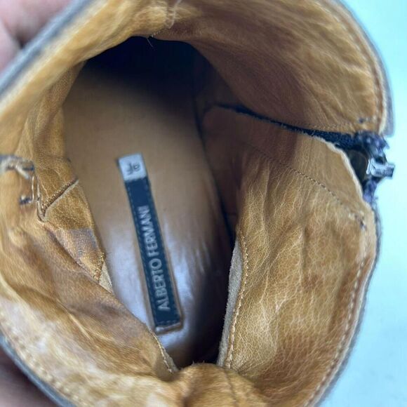 Alberto Fermani MORO Women's Biker Boot US 7.5 Olive Suede Monk Strap Booties - Picture 9 of 9